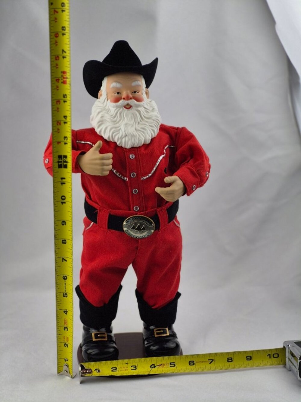 Holly Jolly Rock Santa Alan Jackson Animated Dancing Cowboy 1999 Sings & Swings - Picture 17 of 17